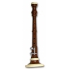 Bombard Chanter, Ivory color Plastic Mounts, 1 key with reed 12.25 inches long the ball is in 3 inches in diameter.