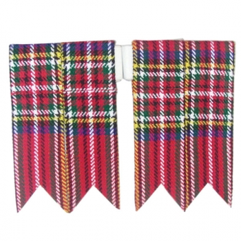 GPC-1070b. Kilt Flashes, Royal Stewart Tartan, per pair