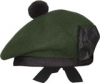 GPC-1073/p. Highland Balmoral, Green color, Plain, Green pom pom,  any size