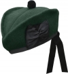 GPC-1073/pg. Highland Glengarry,  Plain, Green color, with black or green pom pom,  any size.