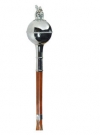 GPC-1094. Marching Stick  Malacca Cane with chain and chrome plated Lion/Crown ball top head  (Mace) 54