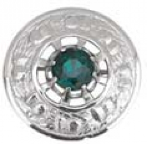 GPC-2083.  Plaid Brooches, Thistle with Any color of stone Made of metal alloy 3 1/8 inches in diameter