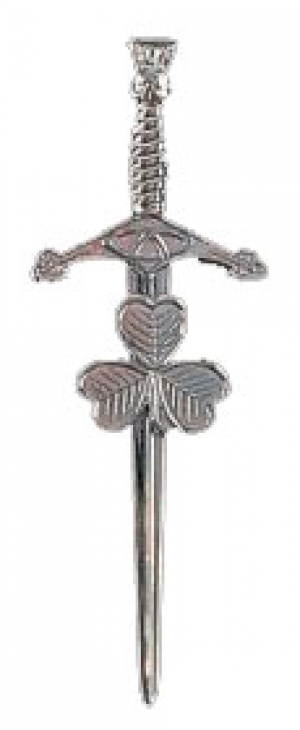 GPC-2021D. Shamrock kilt Pin, chrome finish.