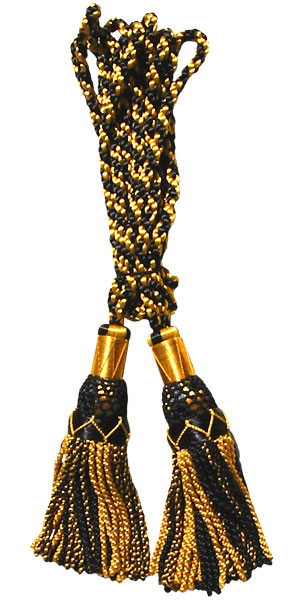 Bagpipe Silky Cords, Black/Gold, 100% silky hand made,