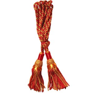 Great highland bagpipe drone cord made in silk material multi color gold and red.