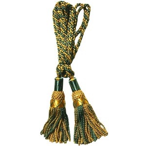 Great highland bagpipe drone cord made in silk material multi color gold and green.