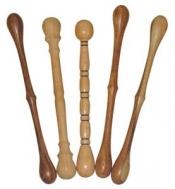Bodhran Beaters White or brown wood, assorted style(design) 9 inches long.